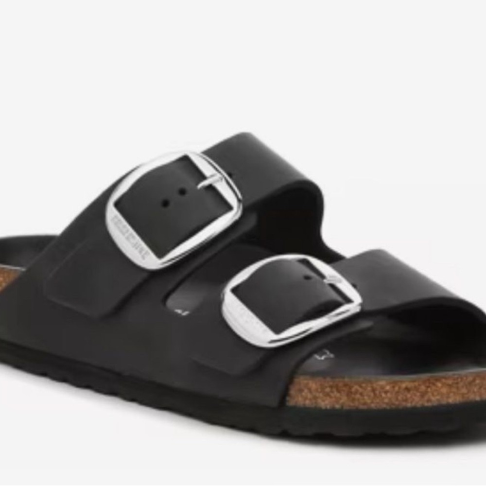 NWOT Birkenstock Black Arizona Two-Buckle Sandal sz 38